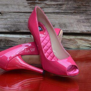 D&G Candy Pink Patent Leather Peep Toe